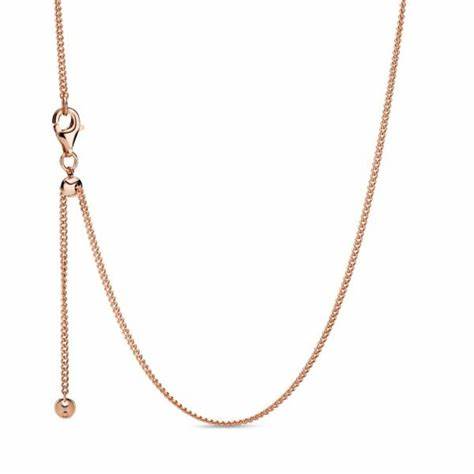 Pandora 388283-60 Collar de cadena de bordillo chapado en oro rosa - 60 cm