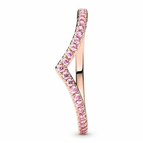 Pandora 186316C02-48 Timeless Wish Sparkling Pink Ring - Rose Gold Plated, Size 48