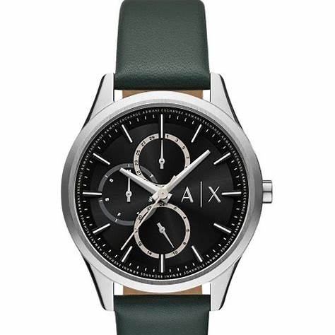 Reloj para hombre Armani Exchange AX1883 - Correa de cuero verde, esfera negra