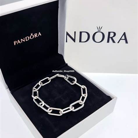 Pandora 599588C00-3 ME Pulsera de cadena de eslabones medianos - Plata de ley, Tamaño 3