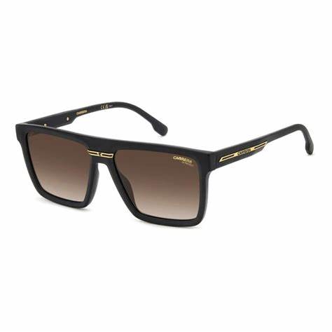 Carrera Victory C 03/S 003/86 Occhiali da sole unisex - Montatura nera opaca, lenti sfumate marroni