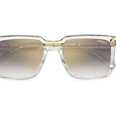 Carrera Victory C 02/S 900/FQ Unisex Sunglasses - Crystal Frame, Grey Gradient Gold Mirror Lenses