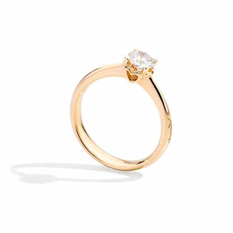 Recarlo R01SO001_G034-14 Damen Solitär-Diamantring - 18K Gelbgold, 0,34ct