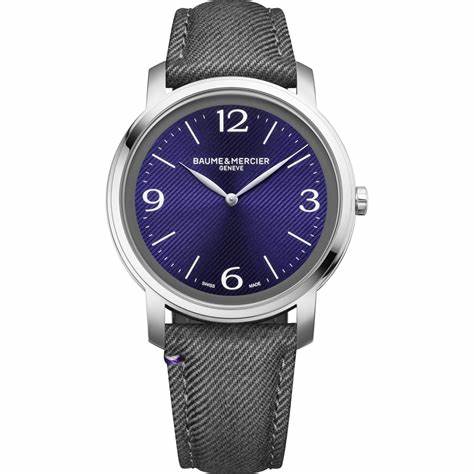 Baume & Mercier Classima 10706 Reloj Cuarzo Hombre - 42mm Esfera Violeta, Correa tela gris