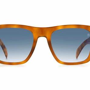 David Beckham Herren-Sonnenbrille DB 7000/S BOLD C9B-08 52 - Havannabrauner Acetat-Rahmen, blaue Verlaufsgläser