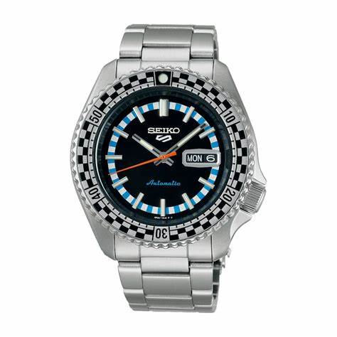 Seiko 5 Sports SRPK67K1 Men's Automatic Watch, Black Dial, Stainless Steel Bracelet