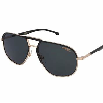 Carrera 318/S 2M2-Q3 Unisex Sunglasses - Black and Gold Frame, Green Polarized Lenses