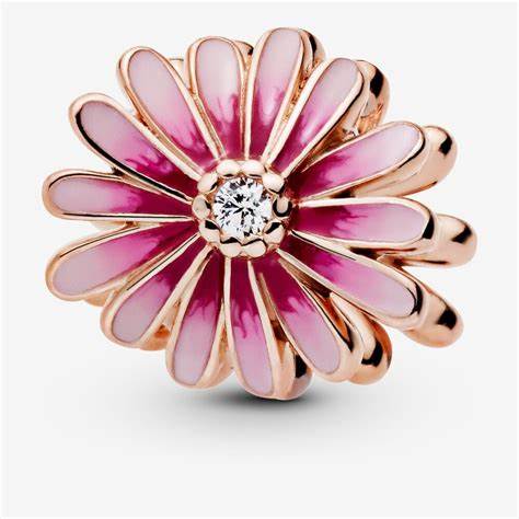 Pandora 788775C01 Pink Daisy Flower Charm - 14k Rose Gold-Plated