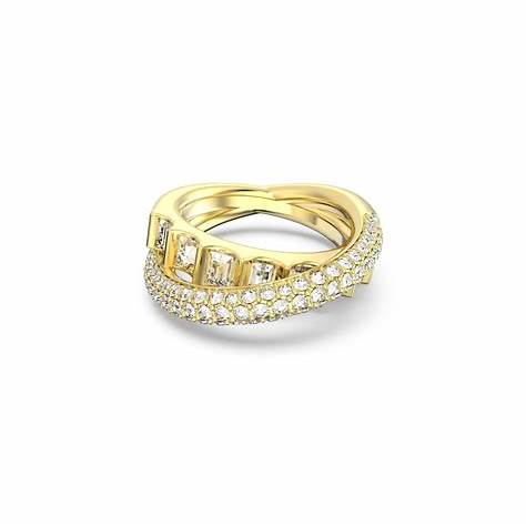 Swarovski 5661056 Rota Cocktail Ring - Mixed Cuts, White Crystals, Gold-Tone Plated