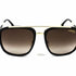 Carrera 133/S 2M2-HA Unisex Sunglasses - Black/Gold Frame, Brown Gradient Lenses