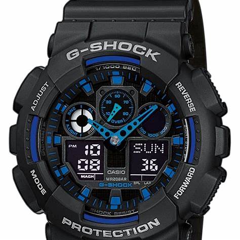 Casio G-SHOCK GA-100-1A2ER Men's Analog-Digital Watch - Black Resin Strap