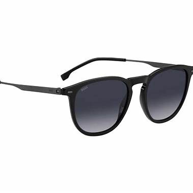 BOSS 1639/S ANS-9O Men's Sunglasses - Black Frame, Dark Grey Gradient Lenses