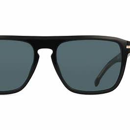 BOSS 1599/S 807-KU Men's Square Sunglasses - Black Frame, Blue Lenses