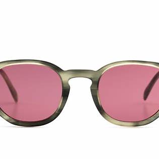 David Beckham DB 1007/S 2W8-4S 49 Men's Sunglasses - Grey Horn Frame, Green Lenses
