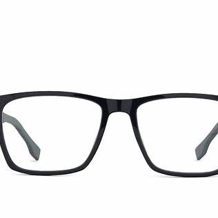 BOSS 1726/G/CS 807-M9 B 55 Occhiali da uomo con clip-on - Montatura nera, lenti clip-on polarizzate grigie