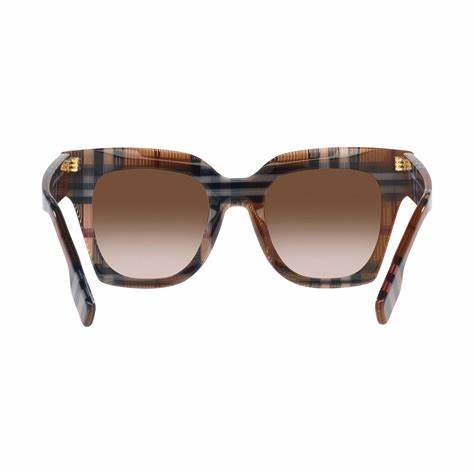 Burberry Kitty BE4364 3967/13 Women's Sunglasses - Brown Check Frame, Brown Gradient Lenses