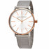 Armani Exchange AX5537 Women's Watch - Silver Mesh Band, Rose Gold Accents