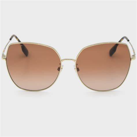 Burberry BE3143 110913 Women's Sunglasses - Light Gold Frame, Brown Gradient Lenses