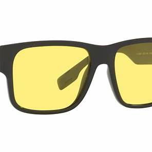 Burberry Knight BE4358 3001/85 Men's Sunglasses - Black Frame, Yellow Lenses