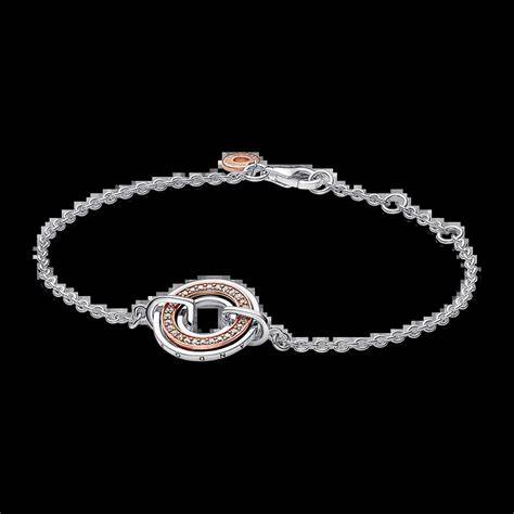 Pandora 582741C01-16 Signature Two-tone Logo & Pavé Chain Bracelet