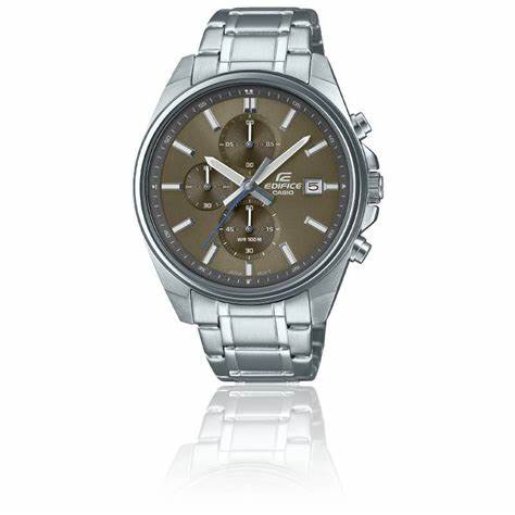 Casio Edifice EFV-610D-5CVUEF Herren-Chronographenuhr aus Edelstahl mit braunem Zifferblatt