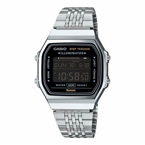 Casio ABL-100WE-1BEF Unisex Digitaluhr - Schwarzes Zifferblatt, Bluetooth, Schrittzähler