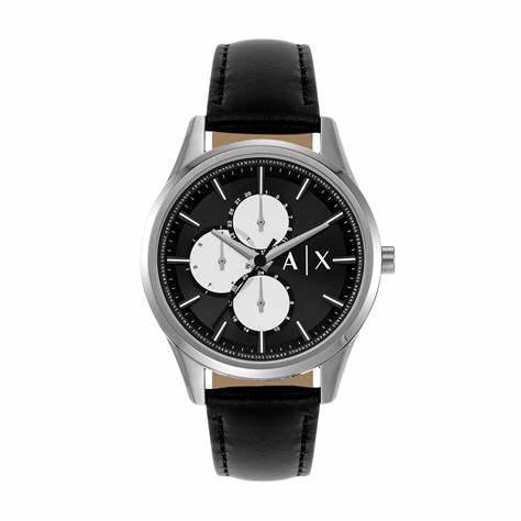 Orologio Armani Exchange AX1872 Dante Multifunzione In Pelle Nera Da Uomo