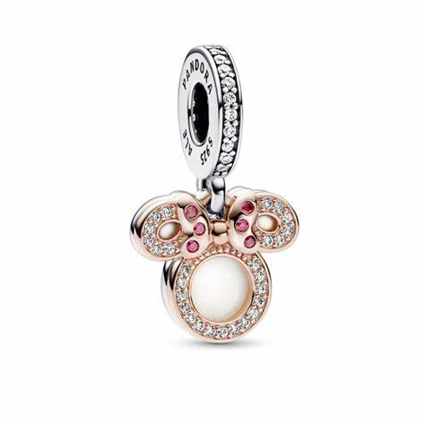 Pandora 782615C01 Disney Minnie Mouse Silhouette Double Dangle Charm - 14k Rose Gold-Plated