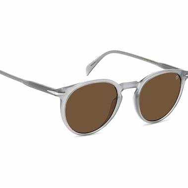 Occhiali da sole David Beckham DB 1139/S KB7-70 51 - Montatura grigio trasparente, lenti marroni
