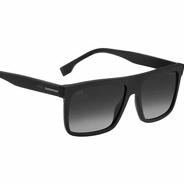 BOSS 1440/S 003-WJ Men's Sunglasses - Matte Black Frame, Grey Polarized Lenses