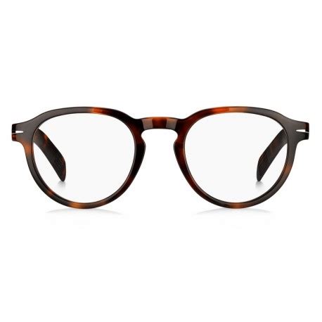 David Beckham DB 7021 0UC 48 Occhiali da vista da uomo - Montatura in acetato rosso avana