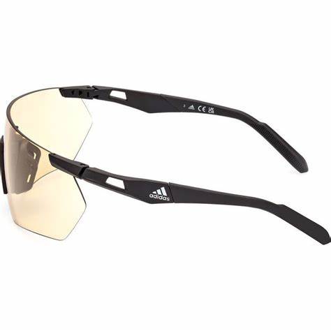 Adidas SP0062 02G Unisex Sport Sunglasses - Matte Black Frame, Brown Mirror Lenses