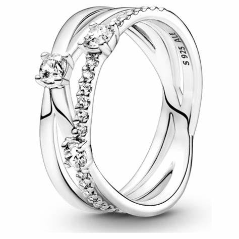 Pandora 199400C01-58 Anillo de triple banda brillante - Talla 58
