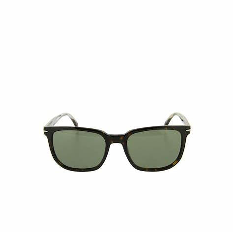 David Beckham DB 1076/S 45Z-O7 Sunglasses - Havana Silver Frame, Green Lenses