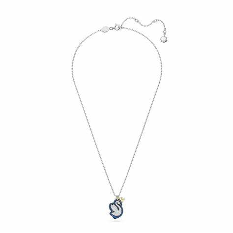 Swarovski 5649199 Collar Colgante Pop Swan - Cristales Azules y Transparentes, Chapado en Rodio