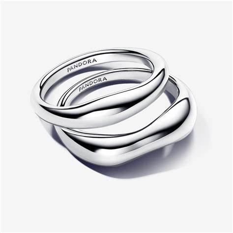 Pandora 193264C00-54 Organically Shaped Stacking Rings - Size 54