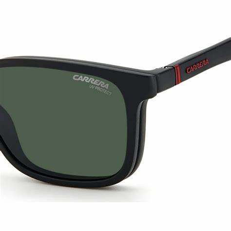 Carrera CA 8045/CS 003-UC A 53 Men's Sunglasses - Matte Black Frame, Green Polarized Lenses