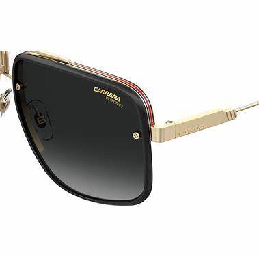 Carrera CA GLORY II RHL/9O 59 Men's Sunglasses - Gold Black Frame, Dark Grey Gradient Lenses