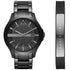 Armani Exchange AX7101 Men's Hampton Black Dial Watch & Bracelet Gift Set