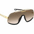 Carrera FLAGLAB 16 FG4/86 Unisex Sonnenbrille - Schwarzes und goldenes Gestell, braune Verlaufsgläser