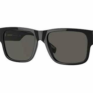 Burberry Knight BE4358 3001/87 Men's Sunglasses - Black Frame, Dark Gray Lenses