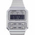 Casio A100WE-7BEF Unisex Digitaluhr - Silberfarbener Edelstahl, Retro-Design