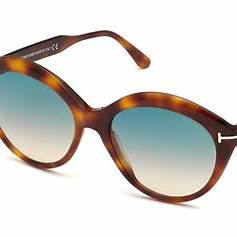 Tom Ford FT0763 53P Occhiali da sole da donna - Montatura avana bionda, lenti verdi sfumate