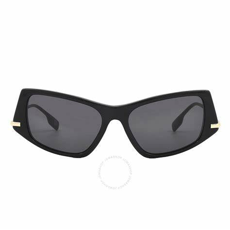 Burberry BE4408 3001/87 Women's Sunglasses - Black Frame, Dark Grey Lenses