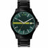 Reloj para hombre Armani Exchange AX2450 - Pulsera de acero inoxidable negro, esfera verde