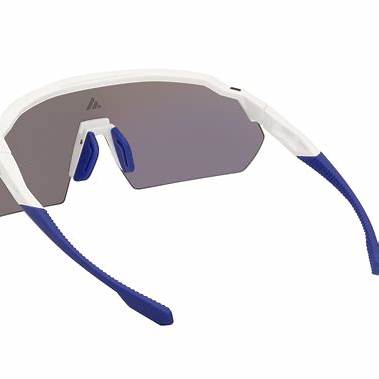 Adidas SP0093 21Q Unisex Sport Sunglasses - Matte White Frame, Green Mirror Lenses