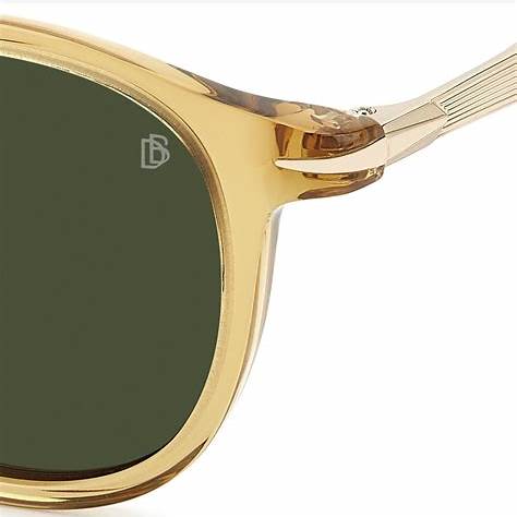 Occhiali da sole David Beckham DB 1114/S GYG-QT 49 - Montatura marrone avana giallo, lenti verdi