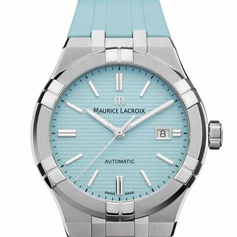 Maurice Lacroix AI6007-SS00F-431-C Men's Aikon Automatic Limited Summer Edition 39mm Watch, Turquoise Dial, Stainless Steel Bracele