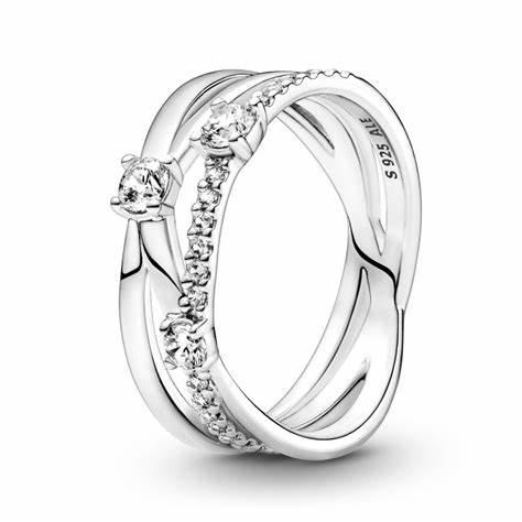 Pandora 199400C01-58 Anillo de triple banda brillante - Talla 58