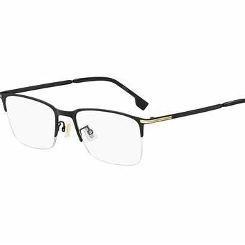Occhiali da vista rettangolari semi-remless BOSS 1616/F I46 Uomo - Montatura nero opaco oro